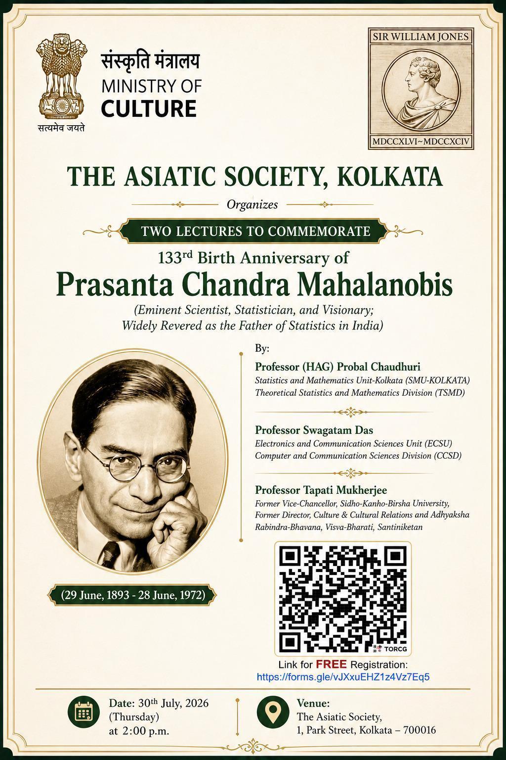 133th Birth Anniversary of Prasanta Chandra Mahalanobis